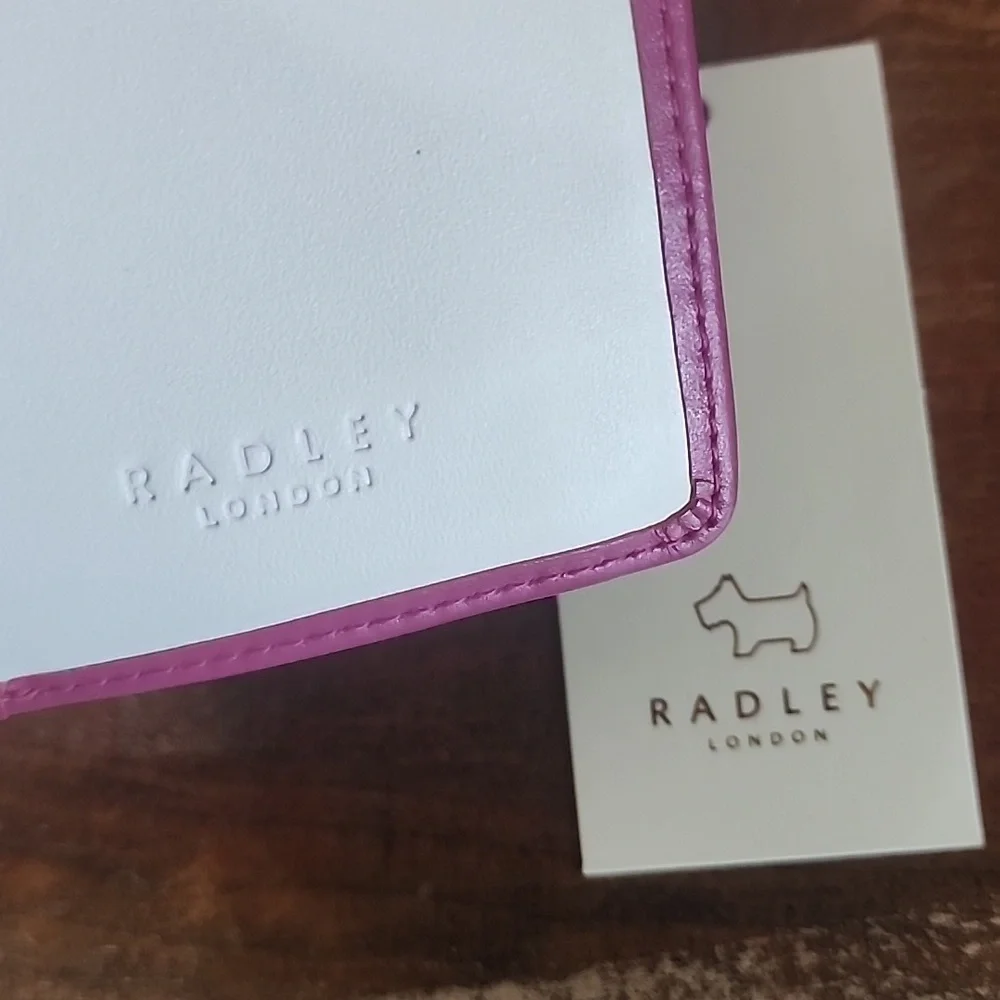 Radley London Pink Leather Scottish Dog Phone Call Me Wallet NWT Zip Snap - Picture 10 of 14